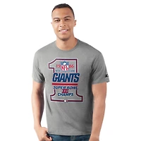 T-shirt Starter pour homme, gris chiné, New York Giants, champions du Super Bowl XXI