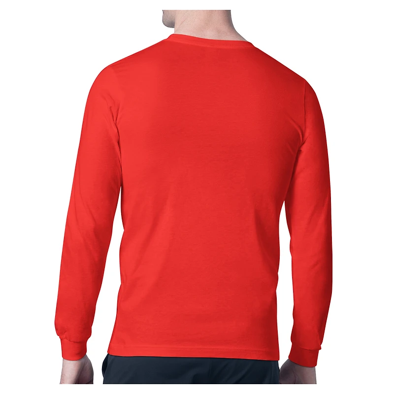 Men's Starter Red New York Giants Player Grid Graphic Long Sleeve T-Shirt