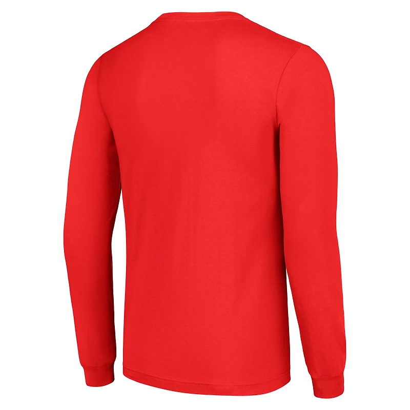 Men's Starter Red New York Giants Player Grid Graphic Long Sleeve T-Shirt