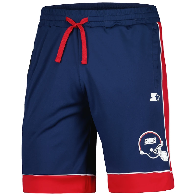 Men's Starter Royal/Red New York Giants Vintage Fan Favorite Shorts