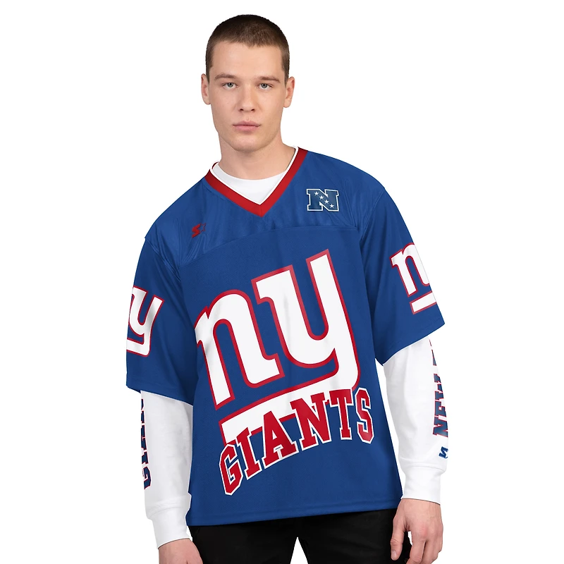 Men's Starter Royal/White New York Giants Short Sleeve & Long T-Shirt Combo Pack
