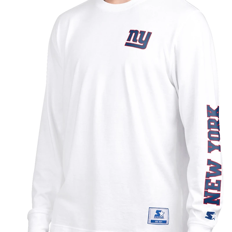 Men's Starter Royal/White New York Giants Short Sleeve & Long T-Shirt Combo Pack