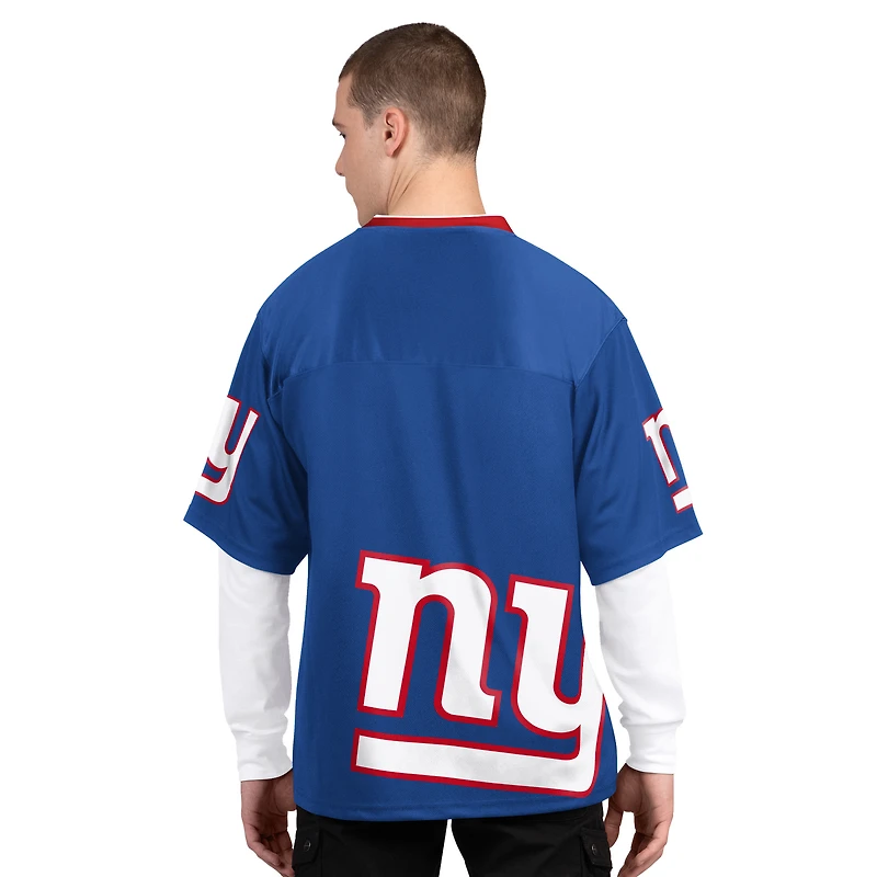 Men's Starter Royal/White New York Giants Short Sleeve & Long T-Shirt Combo Pack
