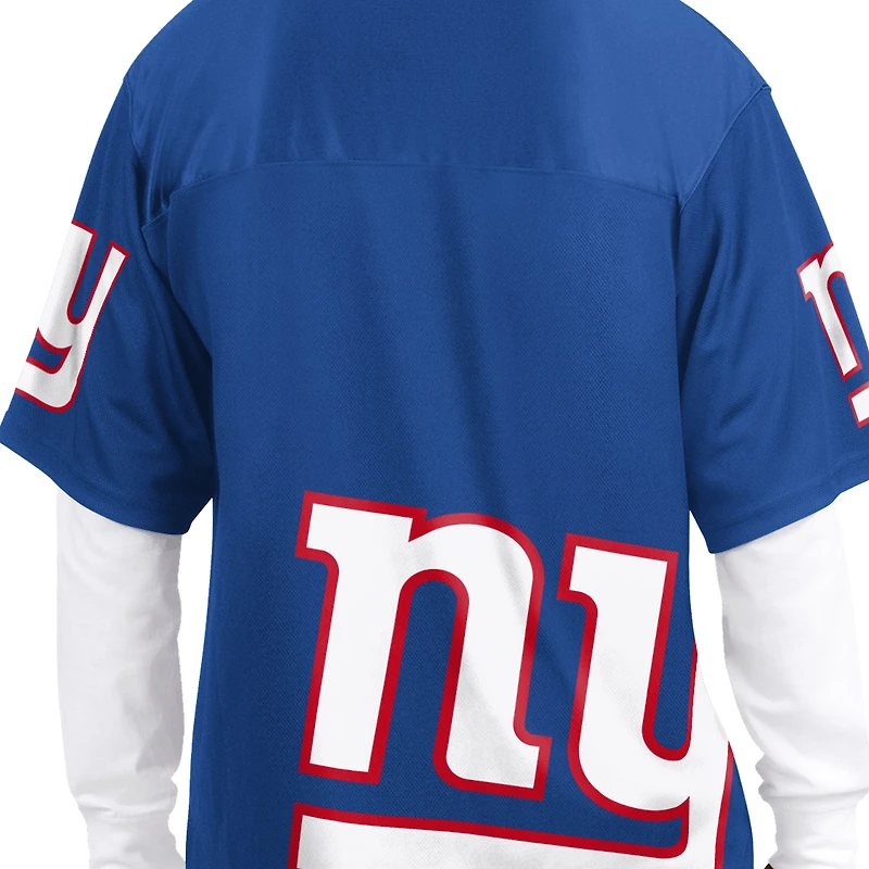 Men's Starter Royal/White New York Giants Short Sleeve & Long T-Shirt Combo Pack