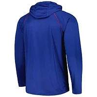 Men's Starter Royal New York Giants Gridiron Classics Throwback Raglan Long Sleeve Hooded T-Shirt