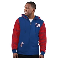 Men's Starter Royal New York Giants Thursday Night Gridiron Full-Zip Hoodie