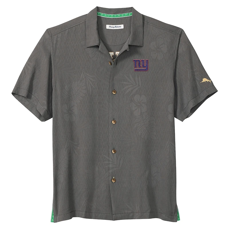 Men's Tommy Bahama  Gray New York Giants Catch of the Day IslandZone Button-Up Shirt