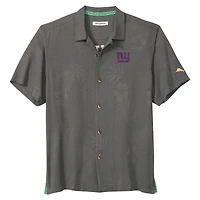 Men's Tommy Bahama  Gray New York Giants Catch of the Day IslandZone Button-Up Shirt