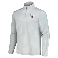 Men's Tommy Bahama Gray New York Giants Delray Frond IslandZone Half-Zip Sweatshirt
