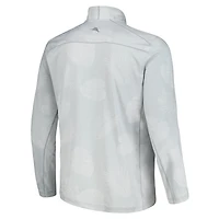 Men's Tommy Bahama Gray New York Giants Delray Frond IslandZone Half-Zip Sweatshirt