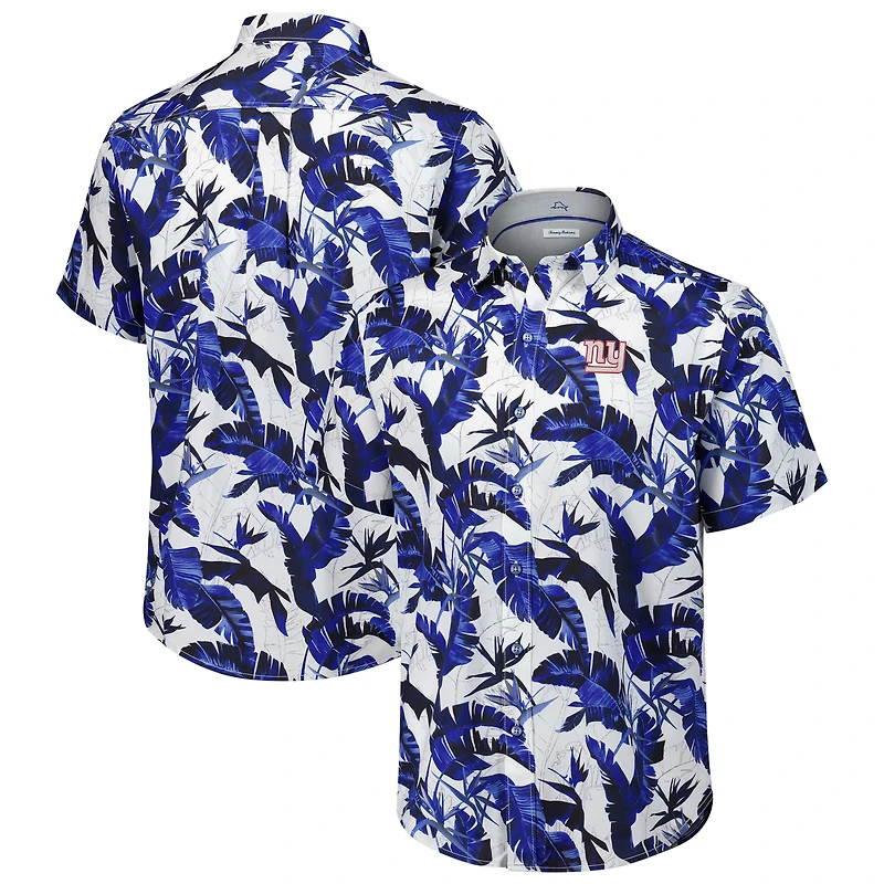 Men's Tommy Bahama Royal New York Giants Sunnyvale Blooms Camp Button-Up Shirt