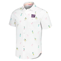 Chemise boutonnée Tommy Bahama blanche New York Giants Nova Wave Flocktail pour hommes