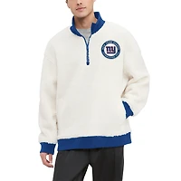 Men's Tommy Hilfiger  Cream New York Giants Jordan Sherpa Quarter-Zip Sweatshirt