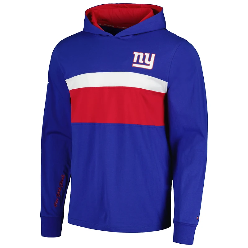 T-shirt à capuche manches longues Tommy Hilfiger Royal New York Giants Morgan pour hommes