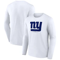 Men's  White New York Giants Team Lockup Long Sleeve T-Shirt