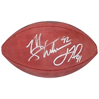 Ballon de football Wilson Super Bowl XLII autographié par Michael Strahan et Justin Tuck des New York Giants