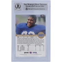 Carte de recrue authentifiée numéro 10 de 1993 signée Michael Strahan par les New York Giants et autographiée par les fanatiques de Beckett