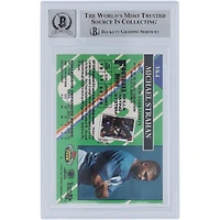 Michael Strahan New York Giants Autographié 1993 Topps Stadium Club Error No Draft Logo #384 Beckett Fanatics Witnessed Authenticated 10 Rookie Card