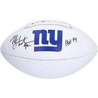 Ballon de football Franklin White Panel autographié par Michael Strahan des New York Giants avec l'inscription « HOF 14 »