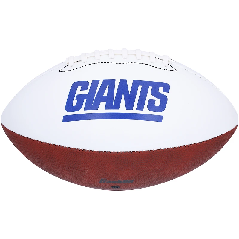 Ballon de football Franklin White Panel autographié par Michael Strahan des New York Giants avec l'inscription « HOF 14 »