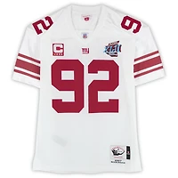 Michael Strahan New York Giants Autographed Mitchell & Ness 2007 White Authentic Jersey