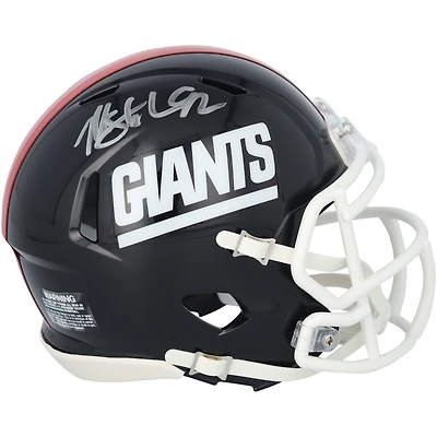 Casque miniature Riddell Speed ​​rétro 1980-99 autographié par Michael Strahan des Giants de New York