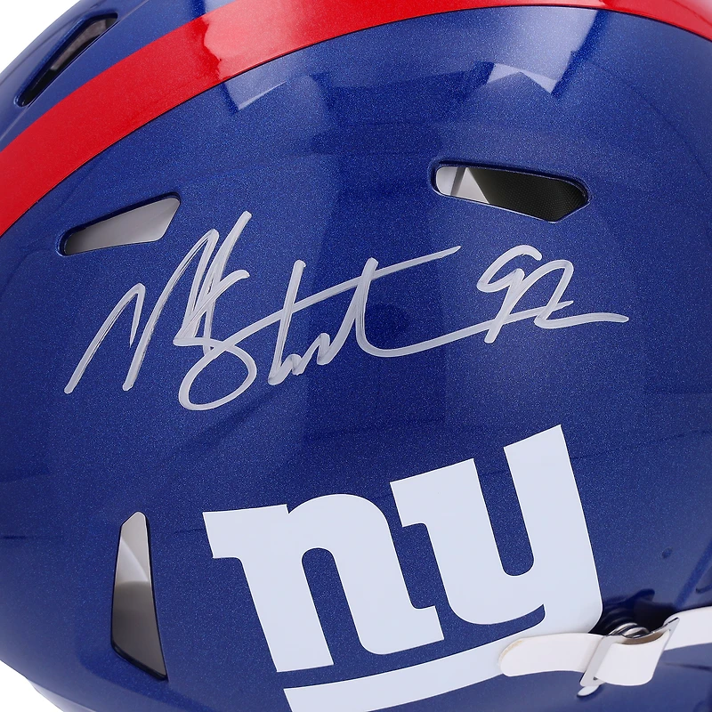 Casque authentique Riddell Speed ​​autographié par Michael Strahan des New York Giants