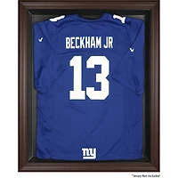 Vitrine de présentation du maillot avec logo encadré marron des New York Giants
