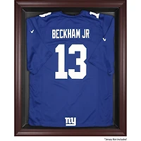 Vitrine de présentation encadrée en acajou pour maillots des New York Giants