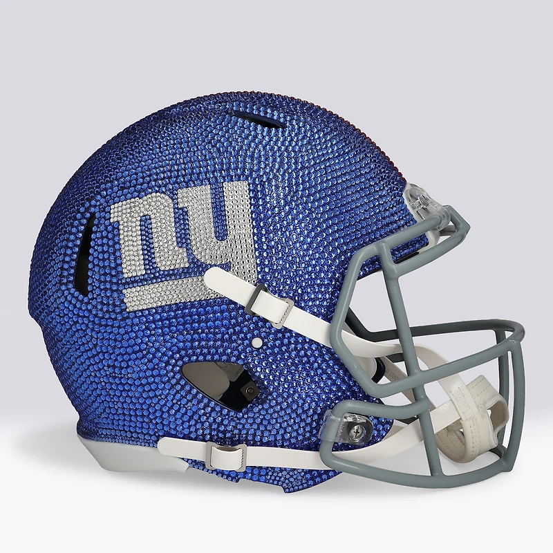 Casque authentique Riddell Revolution Speed des Giants de New York, orné de cristaux Swarovski - Illustration par Rock On Sports