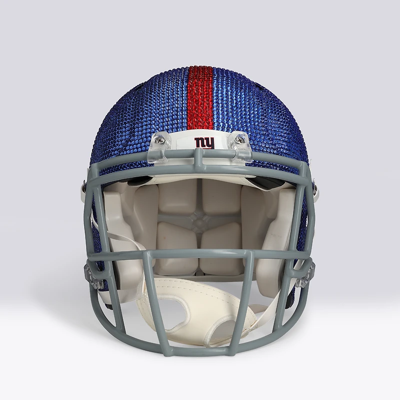 Casque authentique Riddell Revolution Speed ​​des Giants de New York, orné de cristaux Swarovski - Illustration par Rock On Sports