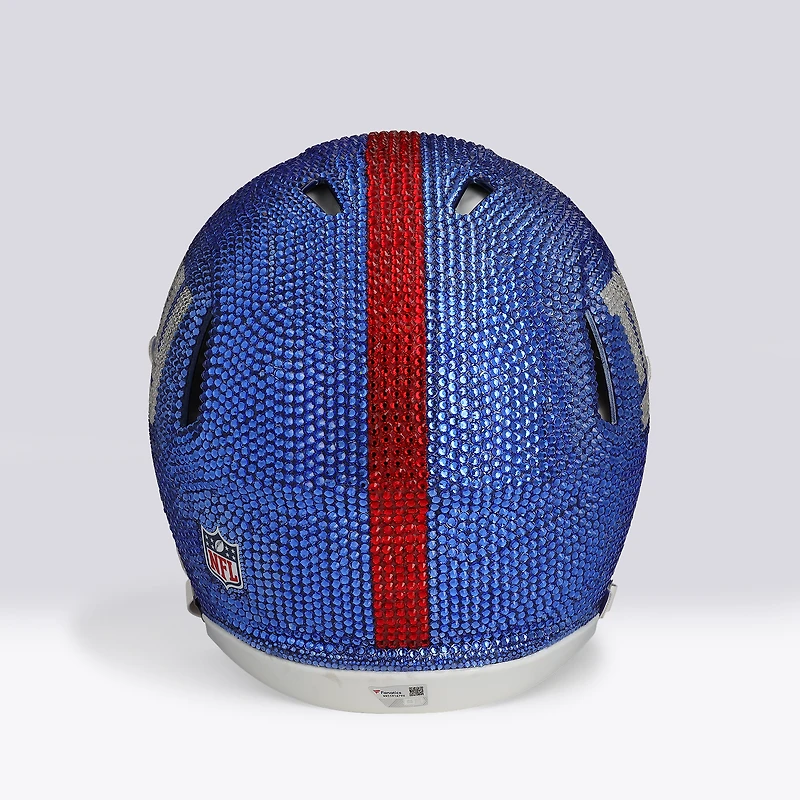 New York Giants Swarovski Crystal Riddell Revolution Speed Authentic Helmet - Art by Rock On Sports