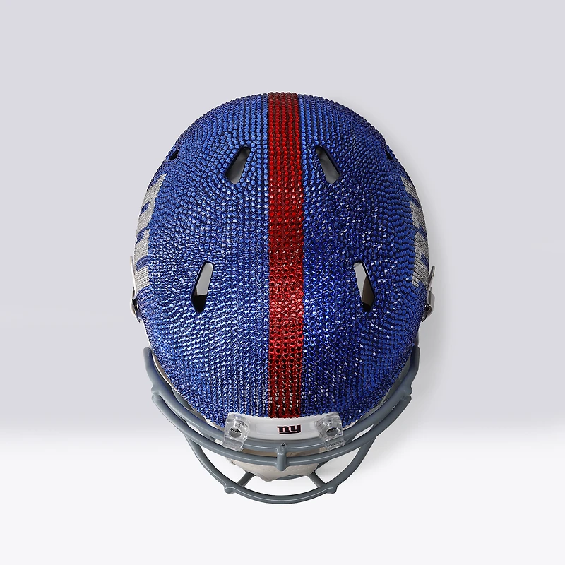 Casque authentique Riddell Revolution Speed ​​des Giants de New York, orné de cristaux Swarovski - Illustration par Rock On Sports