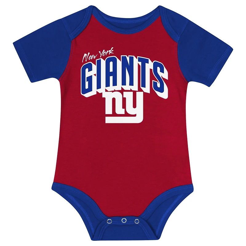 Newborn & Infant New York Giants Dynamic Duo Bodysuit, Bib Knit Hat Set
