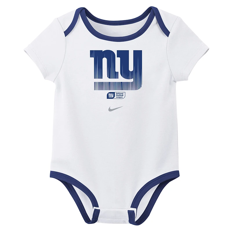 Newborn & Infant Nike Malik Nabers New York Giants Name Number 3-Pack Bodysuit Set