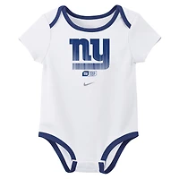 Newborn & Infant Nike Malik Nabers New York Giants Name Number 3-Pack Bodysuit Set