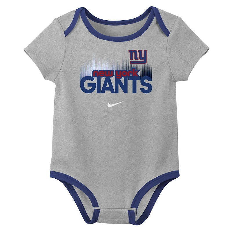 Newborn & Infant Nike Malik Nabers New York Giants Name Number 3-Pack Bodysuit Set
