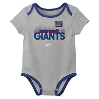 Newborn & Infant Nike Malik Nabers New York Giants Name Number 3-Pack Bodysuit Set