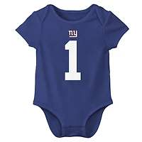 Body Nike Malik Nabers Royal New York Giants avec nom et numéro de joueur pour nouveau-né bébé