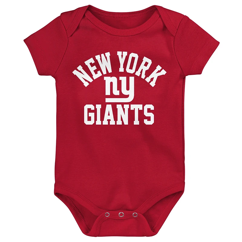 Newborn & Infant Royal/Red/Heather Gray New York Giants Three-Pack Eat, Sleep Drool Retro Bodysuit Set