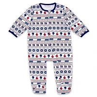 Ensemble pyjama et bavoir à fermeture éclair pour nouveau-né bébé par Erin Andrews New York Giants imprimé intégral