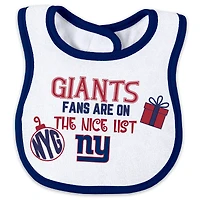 Ensemble pyjama et bavoir à fermeture éclair pour nouveau-né bébé par Erin Andrews New York Giants imprimé intégral