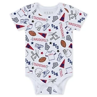 Newborn & Infant WEAR by Erin Andrews New York Giants Three-Piece Turn Me Around Bodysuits Pant Set