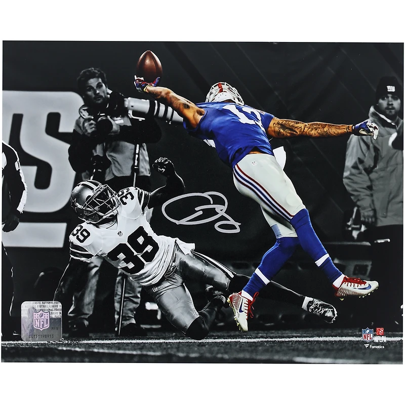 Odell Beckham Jr. New York Giants Autographed 8" x 10" One-Handed Catch Spotlight Photograph