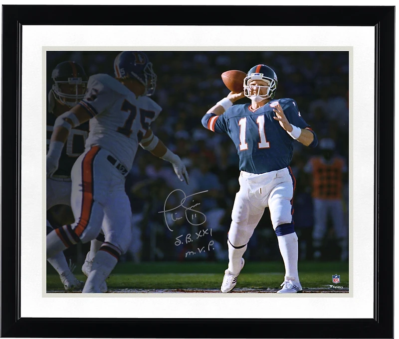 Phil Simms New York Giants Autographed 16" x 20" Super Bowl XXI vs. Broncos Photograph with "SB XXI MVP" Inscription