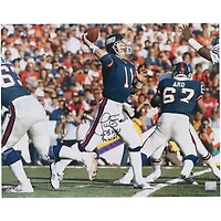 Phil Simms New York Giants Autographed 16" x 20" Throwing in Blue Photograph with "S.B. XXI M.V.P." Inscription
