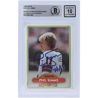 Carte de recrue autographiée de Phil Simms (New York Giants) de 1980, Topps n° 225, authentifiée par Beckett Fanatics Witnessed.