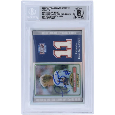 Phil Simms New York Giants Autographed 2001 Topps Archives Reserve Relic #225 Beckett Fanatics Witnessed Authenticated 10 Card
