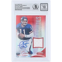 Phil Simms New York Giants Autographed 2012 Panini Certified Mirror Red Materials Jersey Relic #241 #/199 Beckett Fanatics Witnessed Authenticated 10 Card