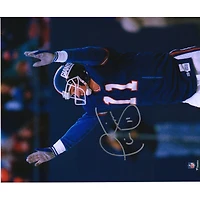 Photographie autographiée de 20,3 x 25,4 cm de Phil Simms, New York Giants, bras levés, célébrant